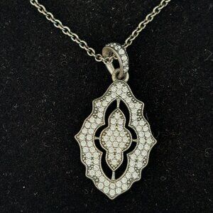 Pandora sparkling lace silver pendant necklace